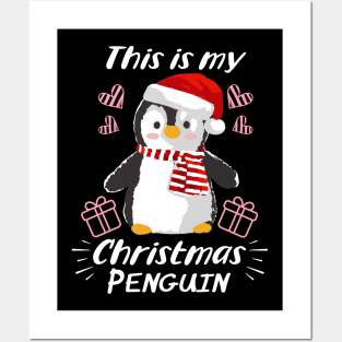 Cute and Funny Penguin This is my Christmas Penguin Posters and Art